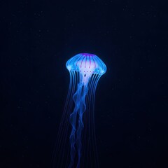 Bioluminescent Jellyfish Underwater.