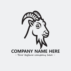 Head of goat illustration black and white for logo company vector image
