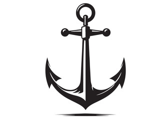 silhouette of a anchor logo vector, silhouette anchor logo icon silhouette, sea anchor silhouette logo, anchor black silhouette vector logo on a white background
