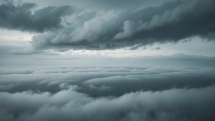 Obraz premium Wide view of a gray and tempestuous sky