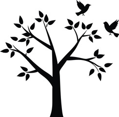 “Tree Silhouettes: Nature’s Shadows in Minimalist Beauty”