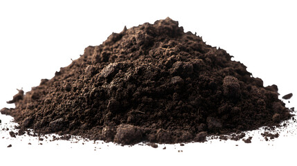 Rich dark garden soil in a rough shape,