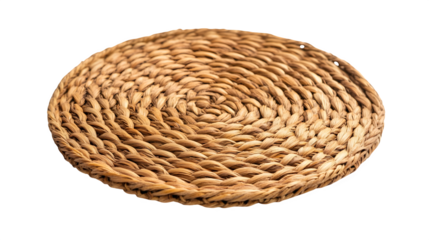 Round woven rattan mat, natural fibers,