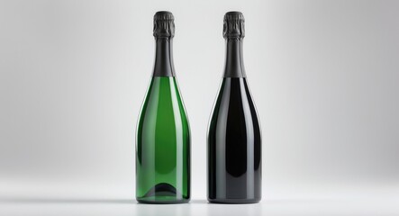 Couple of unfilled champagne bottles