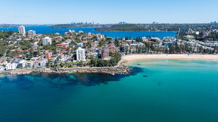 Aerial views of Manly, Sydney, New South Wales, Australia