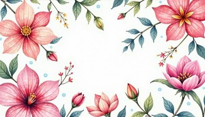 Obraz premium Delicate watercolor style floral pattern, pastel hues , subtle, flower design, background pattern