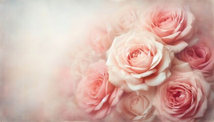 Obraz premium Gentle soft rose petals layered in faded pink hues on a blurred