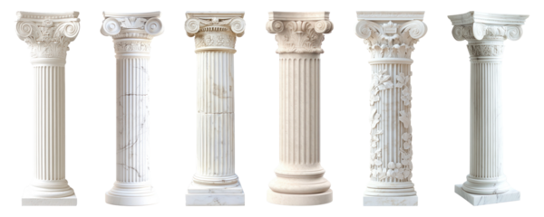 PNG Classical architectural column designs, element set on transparent background