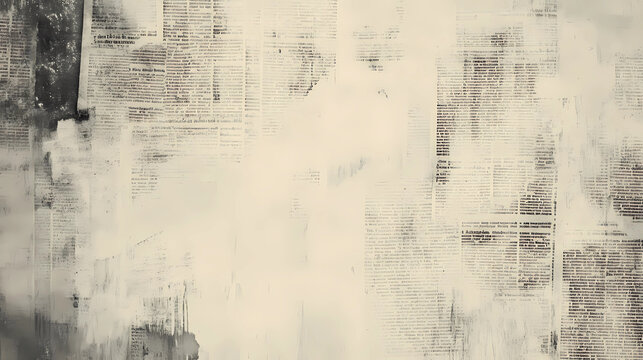 Newspaper paper grunge aged newsprint pattern background. Vintage old newspapers template texture,