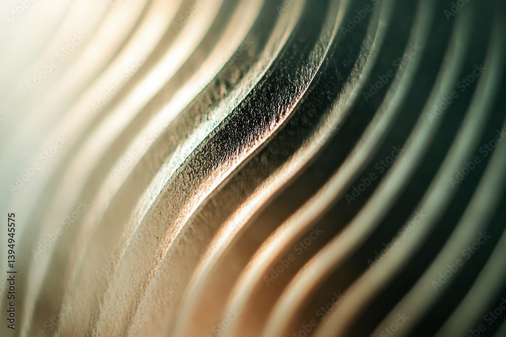 Poster abstract metallic wave pattern with soft light and shadow creating a modern and elegant background f