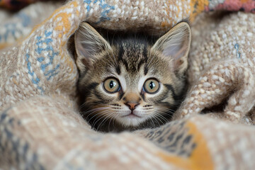 Generative AI Image of a Cute Kitten Looking Adorably at the Camera