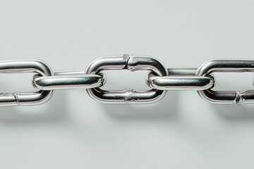 Obraz premium Interlocking Steel Links: A macro shot of a robust chain, each gleaming link interlocked, symbolizing strength, connection, and unity.