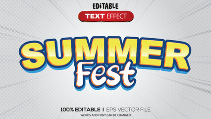 3d text effect summer fest theme