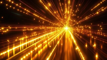 Fototapeta premium Golden light rays burst outwards