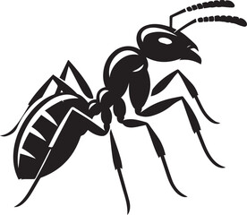 Carpenter Ant Vector | Black Ant Silhouette Clipart Illustration	