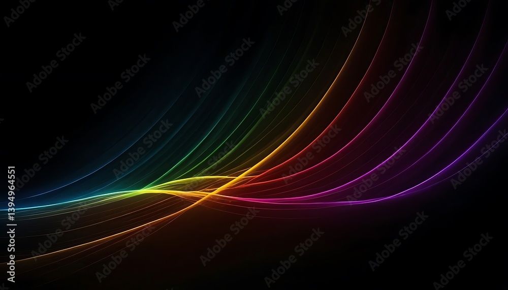 Canvas Prints abstract colorful background with lines with black background,blur, colourful, dynamic, fantasy, fas