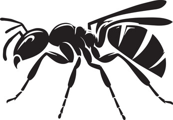 Carpenter Ant Vector | Black Ant Silhouette Clipart Illustration	