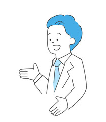説明する医師のイラスト　ベクター
