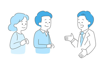 患者に説明する医師のイラスト　ベクター

