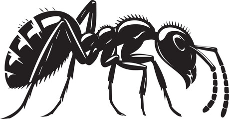 Carpenter Ant Vector | Black Ant Silhouette Clipart Illustration	