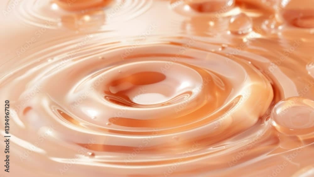 Poster tranquil ripple effect: close-up captures a delicate ripple, formed by a single drop on the water su