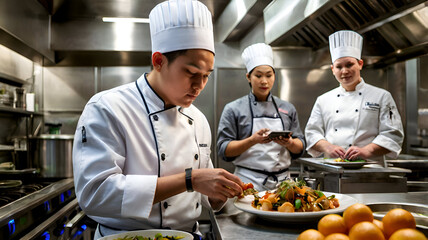chef preparing food in kitchen