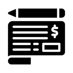 Fototapeta premium cheque glyph icon