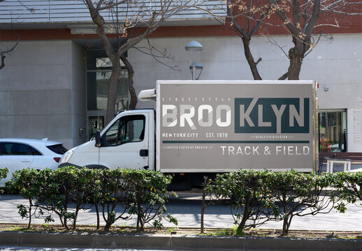 Delivery Truck Parked Near Building