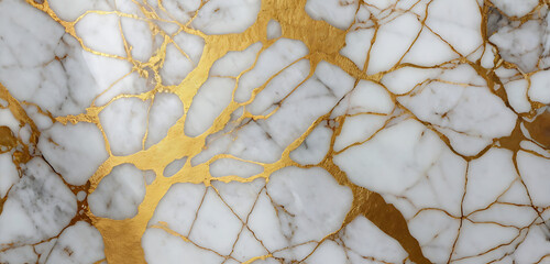 White marvel with gold texture