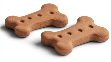 Close-up of  bone-shaped dog biscuits on white, clean and sharp edges, perfect for product mockups
