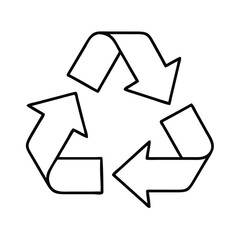 Recycling symbol representing eco-friendliness and renewable resources