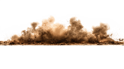 Soil dust smoke overlay rising isolated on transparent background  
