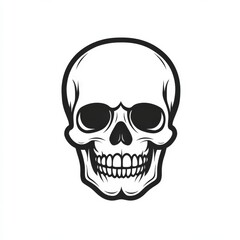 Fototapeta premium Mortality icon illustrated in line art style showcasing a simple skull design for various creative purposes