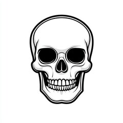 Mortality icon represented with a minimalist line art skull design suitable for various themes and concepts