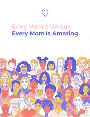 Doodle Portraits of Diverse Women. Mothers Day Greeting Card