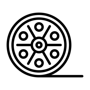 recommend clip art: film reel outline icon. film reel black line illustration.