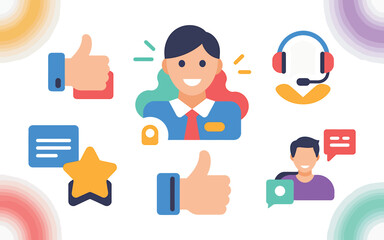 icons sets of vectos customer service, vectors sets 