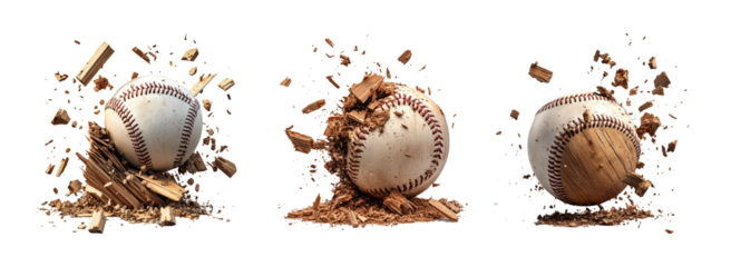 Baseballs Breaking Through Wooden Materials in Dynamic Action Shots