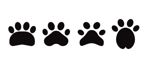 Paw icon vector set paw print icon vector dog or cat