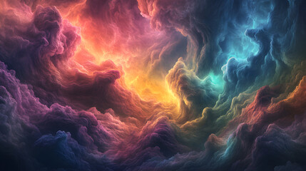 Fototapeta premium clouds in vibrant colors forming an ethereal surreal landscape 