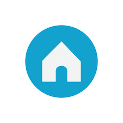 home icon vector blue building design