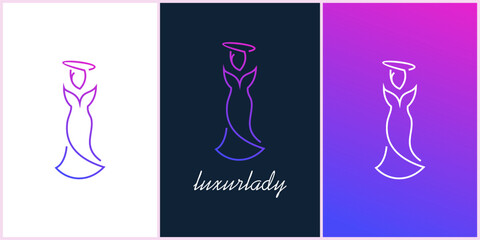 Lux lady logo design template