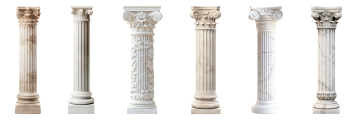 PNG Ancient architectural columns design, element set on transparent background