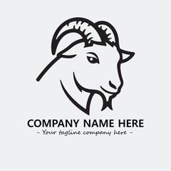 Head of goat illustration black and white for logo company vector image
