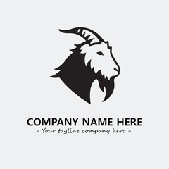 Head of goat illustration black and white for logo company vector image
