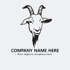 Head of goat illustration black and white for logo company vector image
