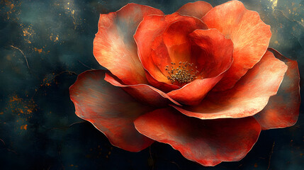 An intimate photography of a blooming rose, showcasing the intricate layers of soft petals and the rich, velvety texture of its vibrant red hue.