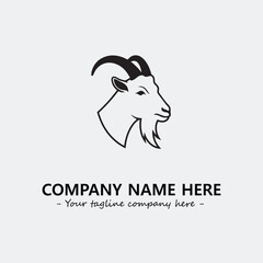 Head of goat illustration black and white for logo company vector image
