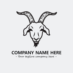 Head of goat illustration black and white for logo company vector image

