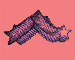 Star decoration on a red background